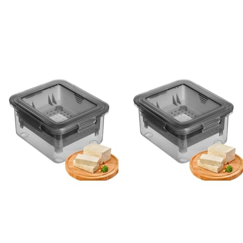 HASTHIP® Tofu Press Food Grade Making Tools Homemade Quick Excessive Water Removal Easy Drainer Dishwasher Safe 16x14x8.5cm 2PCS HASTHIP® Tofu Press Food Grade Making Tools Homemade Quick Excessive Water Removal Easy Drainer Dishwasher Safe 16x14x8.5cm 2PCS